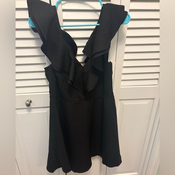 Lulu's Black Ruffle Mini Dress - Picture 2 of 3